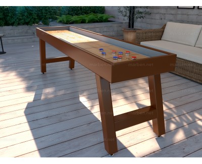 Mesa de Shuffleboard de 9 pies Steel para exterior e interior - Café